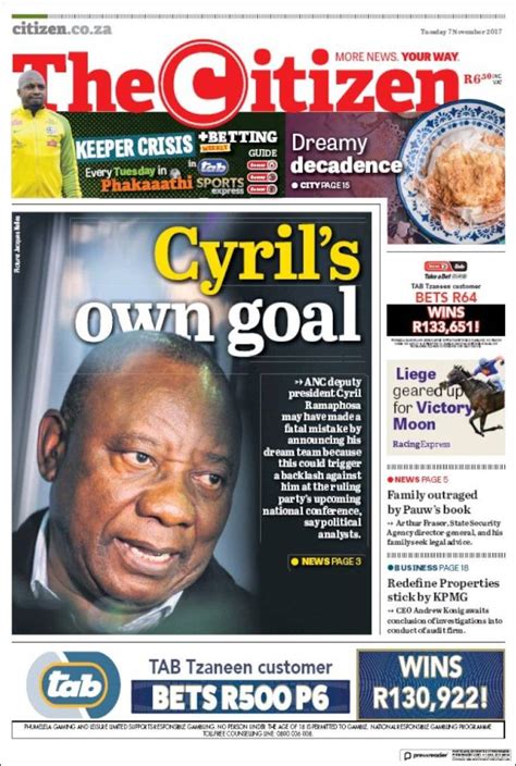 the citizen newspaper south africa contact